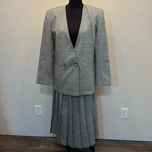 Chad Stevens Pleated Skirt and Blazer Set Made‎ in USA